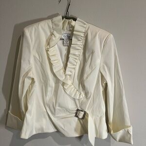 Xscape Cream Ruffle Blouse